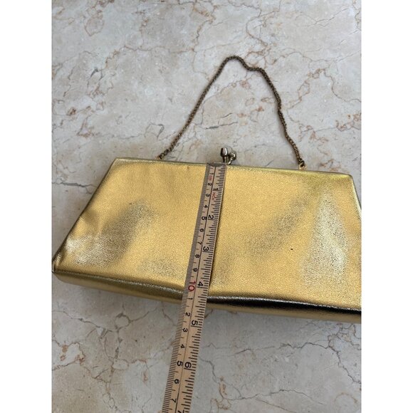 Vintage Gold Evening Clutch With Chain Strap - Picture 5 of 9